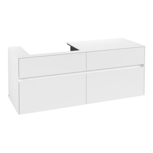 V&B Meuble sous lavabo Collaro 140x54,8x50 cm, LV gauche, blanc mat