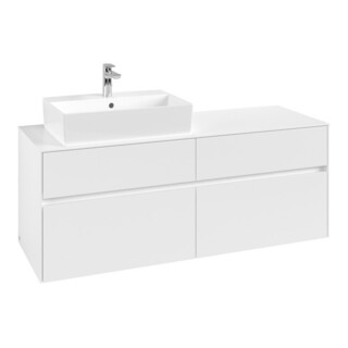 V&B Meuble sous lavabo Collaro 140x54,8x50 cm, LV gauche, blanc mat