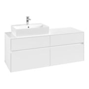 V&B Meuble sous lavabo Collaro 140x54,8x50 cm, LV gauche, blanc mat