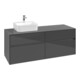 V&B Meuble sous-lavabo Collaro 140x54,8x50 cm, LV gauche, gris brillant-1