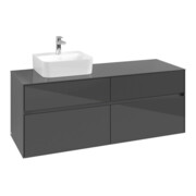 V&B Meuble sous-lavabo Collaro 140x54,8x50 cm, LV gauche, gris brillant