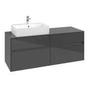 V&B Meuble sous-lavabo Collaro 140x54,8x50 cm, LV gauche, gris brillant