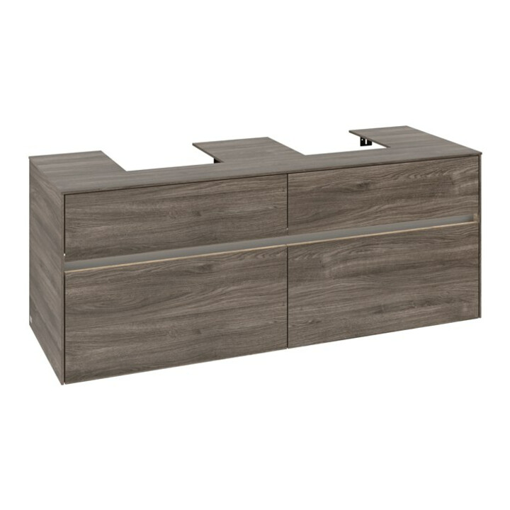 V&B Meuble sous lavabo Collaro 140x54,8x50 cm, pour 2 lavabos, LED 10 W, st. Oa