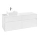 V&B Meuble sous-lavabo Collaro 140x54,8x50 cm, vasque à gauche, blanc brillant-1