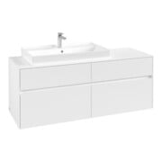 V&B Meuble sous-lavabo Collaro 140x54,8x50 cm, vasque à gauche, blanc mat
