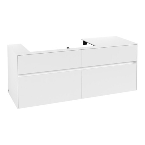 V&B Meuble sous-lavabo Collaro 140x54,8x50 cm, vasque à gauche, blanc mat