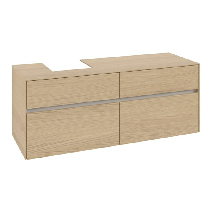 V&B Meuble sous lavabo Collaro 140x54,8x50 cm, vasque à gauche, chêne nordique