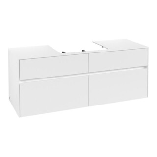 V&B Meuble sous lavabo Collaro 140x54,8x50 cm, vasque centrale, blanc mat