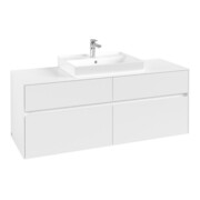 V&B Meuble sous lavabo Collaro 140x54,8x50 cm, vasque centrale, blanc mat-3