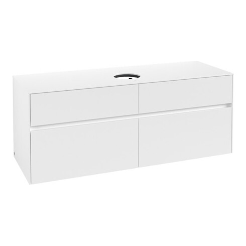 V&B Meuble sous lavabo Collaro 140x54,8x50 cm, vasque centrale, blanc mat