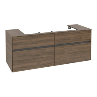 V&B Meuble sous lavabo Collaro 140x54,8x50 cm, vasque centrale, chêne Arizona