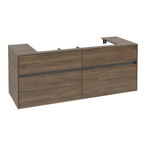 V&B Meuble sous lavabo Collaro 140x54,8x50 cm, vasque centrale, chêne Arizona