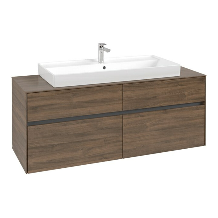 V&B Meuble sous lavabo Collaro 140x54,8x50 cm, vasque centrale, chêne Arizona