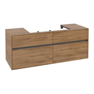 V&B Meuble sous lavabo Collaro 140x54,8x50 cm, vasque centrale, chêne Kansas