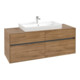 V&B Meuble sous lavabo Collaro 140x54,8x50 cm, vasque centrale, chêne Kansas
