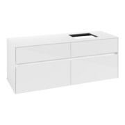 V&B Meuble sous lavabo Collaro 140x54,8x50 cm, vasque droite, blanc brillant