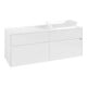 V&B Meuble sous lavabo Collaro 140x54,8x50 cm, vasque droite, blanc brillant-1
