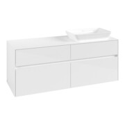 V&B Meuble sous lavabo Collaro 140x54,8x50 cm, vasque droite, blanc brillant