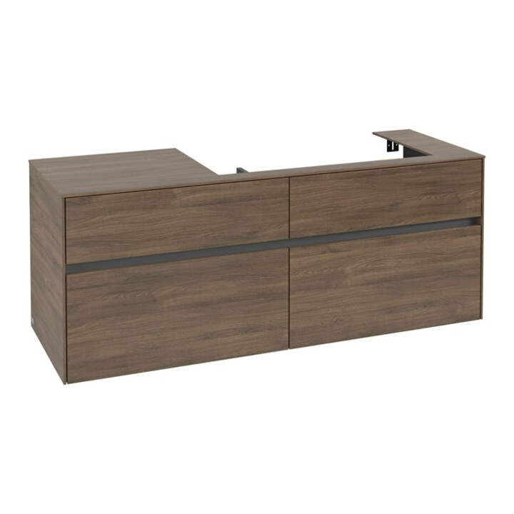 V&B Meuble sous lavabo Collaro 140x54,8x50 cm, vasque droite, chêne Arizona