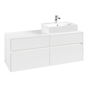 V&B Meuble sous lavabo Collaro 140x54,8x50 cm, vasque droite, LED 10W, blanc mat