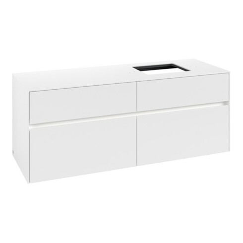 V&B Meuble sous lavabo Collaro 140x54,8x50 cm, vasque droite, LED 10W, blanc mat
