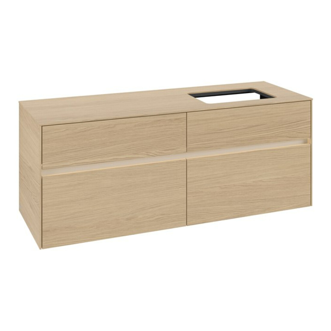 V&B Meuble sous lavabo Collaro 140x54,8x50 cm, vasque droite, LED 10W, Nord Oa