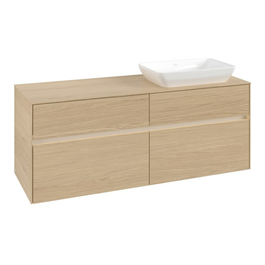 V&B Meuble sous lavabo Collaro 140x54,8x50 cm, vasque droite, LED 10W, Nord Oa