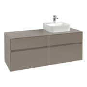 V&B Meuble sous-lavabo Collaro 140x54,8x50 cm, vasque droite, noir volcan
