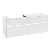 V&B Meuble sous lavabo Collaro 140x54,8x50 cm, WT l, LED 10W, blanc glo