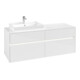 V&B Meuble sous lavabo Collaro 140x54,8x50 cm, WT l, LED 10W, blanc glo-3