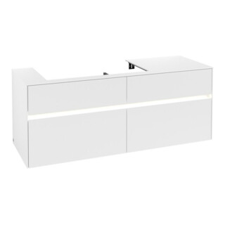 V&B Meuble sous lavabo Collaro 140x54,8x50 cm, WT l, LED 10W, blanc mat