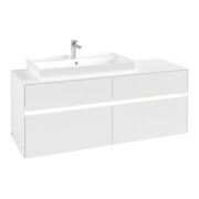 V&B Meuble sous lavabo Collaro 140x54,8x50 cm, WT l, LED 10W, blanc mat-3