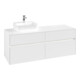 V&B Meuble sous-lavabo Collaro 140x54,8x50 cm, WT l, LED 10W, blanc mat-1