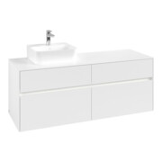 V&B Meuble sous-lavabo Collaro 140x54,8x50 cm, WT l, LED 10W, blanc mat