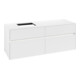 V&B Meuble sous lavabo Collaro 140x54,8x50 cm, WT l, LED 10W, blanc mat-1