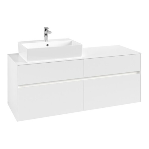 V&B Meuble sous lavabo Collaro 140x54,8x50 cm, WT l, LED 10W, blanc mat
