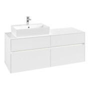 V&B Meuble sous lavabo Collaro 140x54,8x50 cm, WT l, LED 10W, blanc mat-3