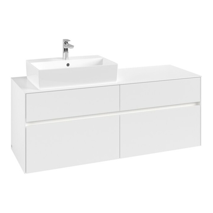 V&B Meuble sous lavabo Collaro 140x54,8x50 cm, WT l, LED 10W, blanc mat