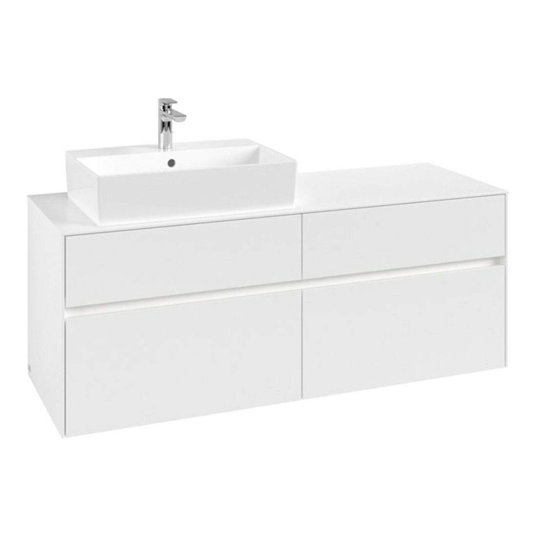 V&B Meuble sous lavabo Collaro 140x54,8x50 cm, WT l, LED 10W, blanc mat