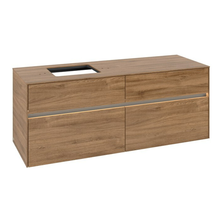 V&B Meuble sous lavabo Collaro 140x54,8x50 cm, WT l, LED 10W, Kan Oa
