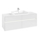 V&B Meuble sous lavabo Collaro 140x54,8x50 cm, WT mi, LED 10 W, blanc brillant-3