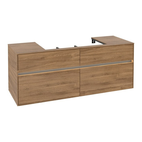 V&B Meuble sous lavabo Collaro 140x54,8x50 cm, WT mi, LED 10 W, Kan Oa