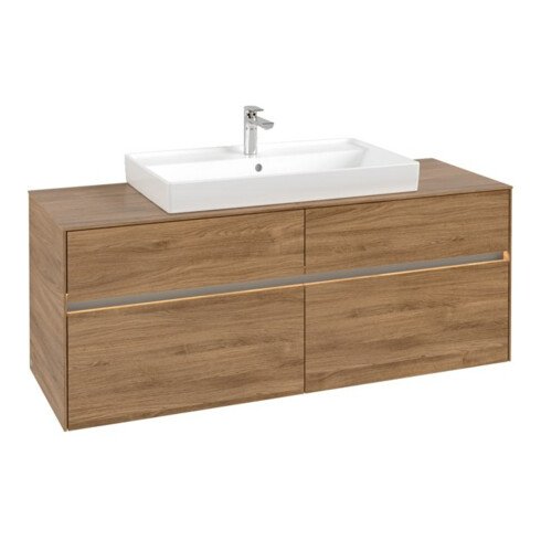 V&B Meuble sous lavabo Collaro 140x54,8x50 cm, WT mi, LED 10 W, Kan Oa