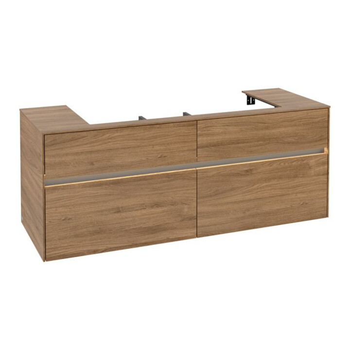 V&B Meuble sous-lavabo Collaro 140x54,8x50 cm, WT mi, LED 10 W, Kan Oa