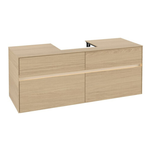 V&B Meuble sous lavabo Collaro 140x54,8x50 cm, WT mi, LED 10 W, Nord Oa