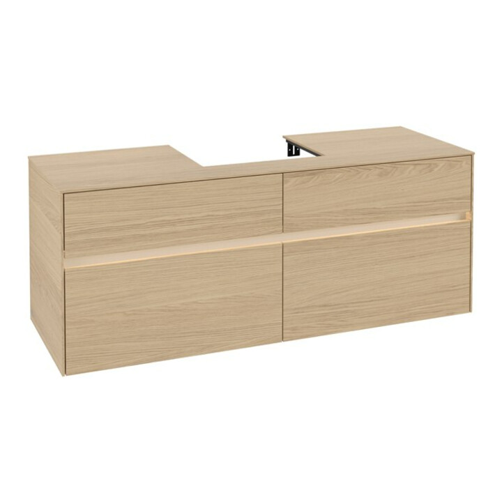 V&B Meuble sous lavabo Collaro 140x54,8x50 cm, WT mi, LED 10 W, Nord Oa