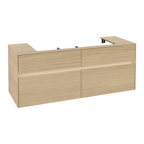 V&B Meuble sous lavabo Collaro 140x54,8x50 cm, WT mi, LED 10 W, Nord Oa