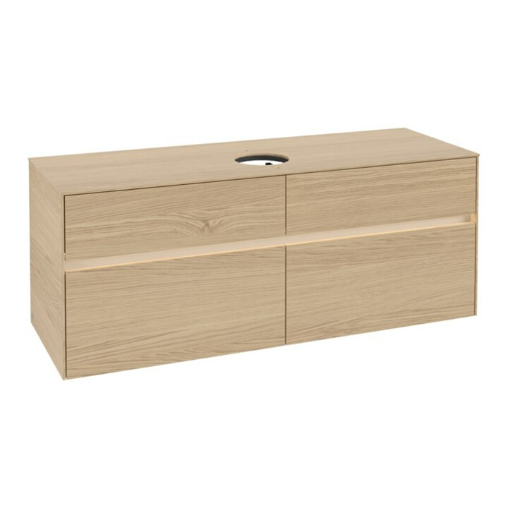 V&B Meuble sous lavabo Collaro 140x54,8x50 cm, WT mi, LED 10 W, Nord Oa