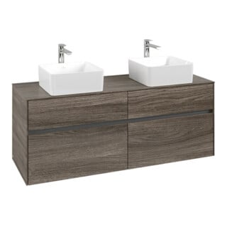 V&B Meuble sous lavabo Collaro 140x54,8x50cm, 2 tiroirs, LED 10 W, st. Oa