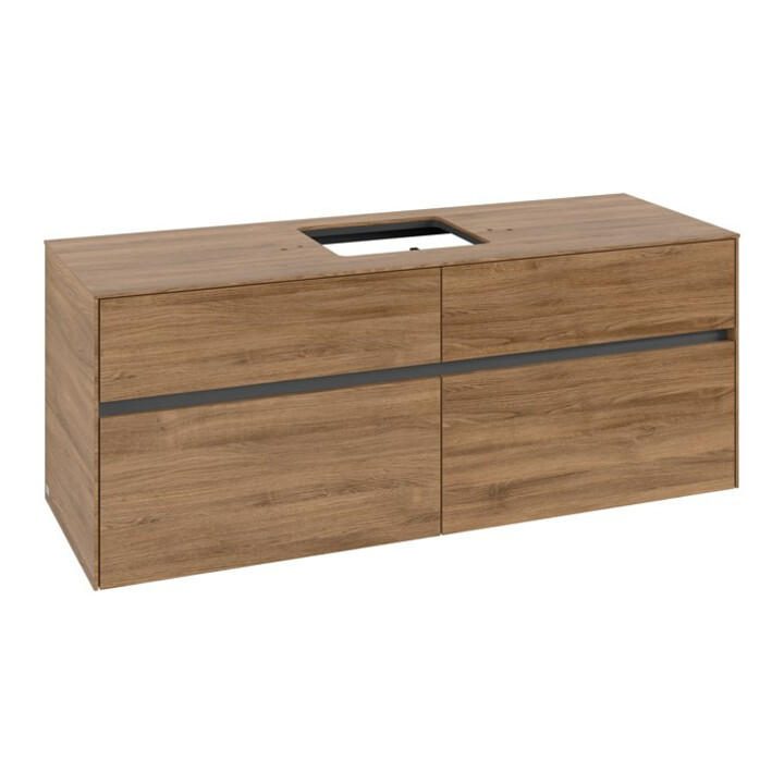 V&B Meuble sous-lavabo Collaro 140x54,8x50cm, avec évier central, chêne Kansas